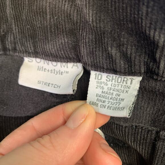 Sonoma Life+Style Black Corduroy Stretch Bootcut Pants Size 10 Short - Picture 4 of 4